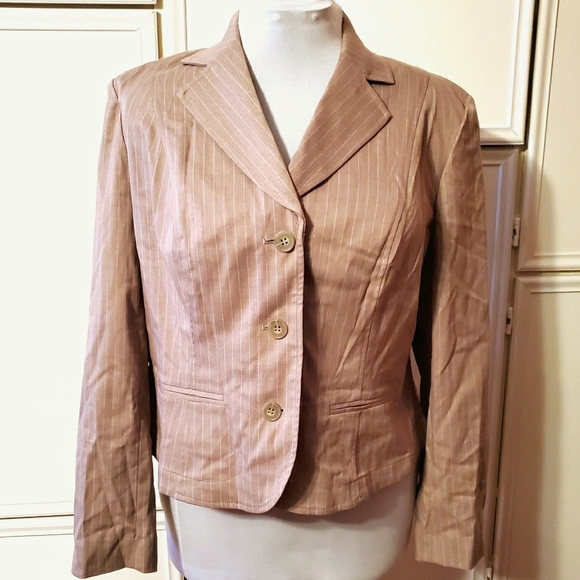 Lane Bryant Jackets & Blazers - Lane Bryant Lt. Brown Pinstripe Blazer